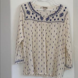 Lucky brand 3/4 sleeve gauze top